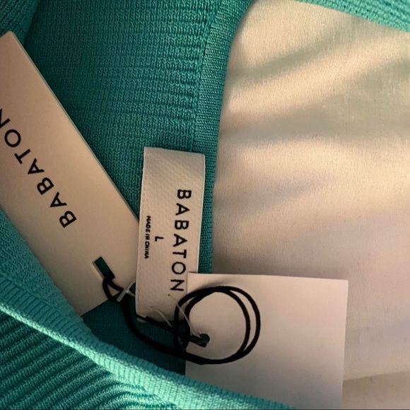 Babaton Turquoise Ribbed Tank Top - Picture 2 of 2